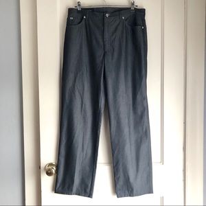 Escada Grey Straight Leg High Rise Trousers